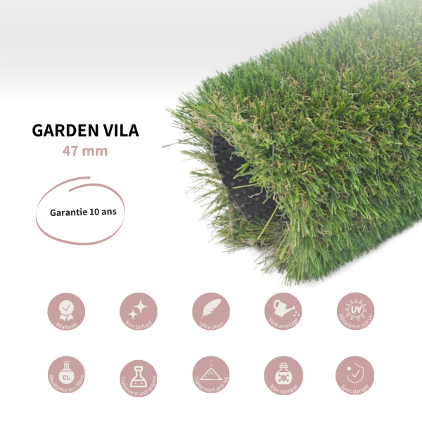 garden vila, gazon synthétique 47 mm