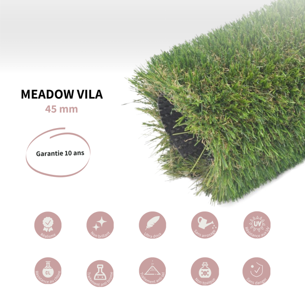 Gazon synthétique - MEADOW VILA 45 mm