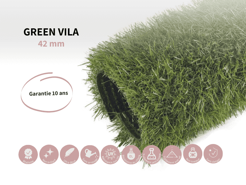 Gazon synthétique – GREEN VILA 42 mm